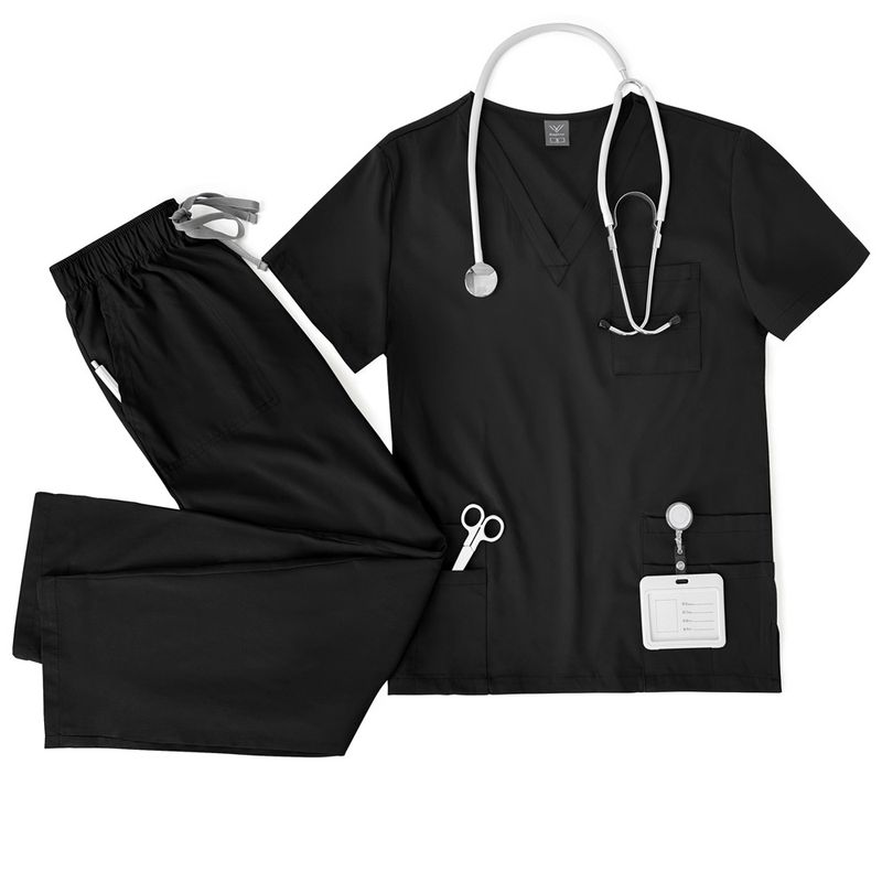 Hemşire Üniforması V Yaka Takım Rahat İnce Çift Katmanlı Cep Hızlı Kuruyan Doktor El Yıkama Giysileri El Yıkama Giysileri_voghion.com