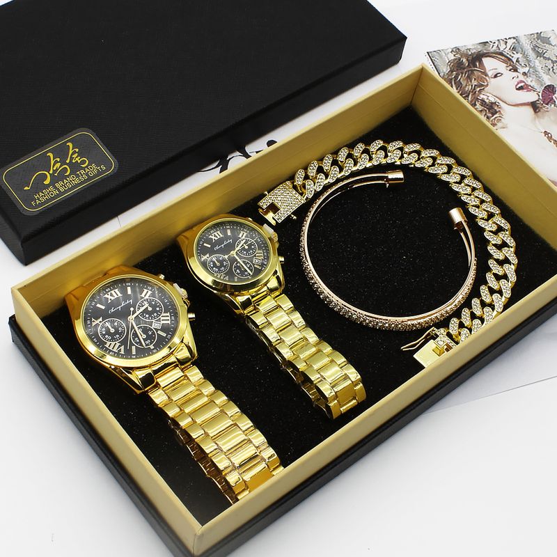 Couple Wristwatch Set Diamond Bracelet Box Couple Watch Women's Watch Men's Watch_voghion.com