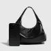 High-end Wrinkled Black Soft Leather Handbag Cloud Dumpling Underarm Shoulder Handheld Women's Bag_voghion.com