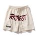 Herretøj Herreshorts med bogstaver til sommer Arbejdstøj Trendy frotté Afslappet overtøj Løstsiddende Trendy mærkeshorts til stranden_voghion.com