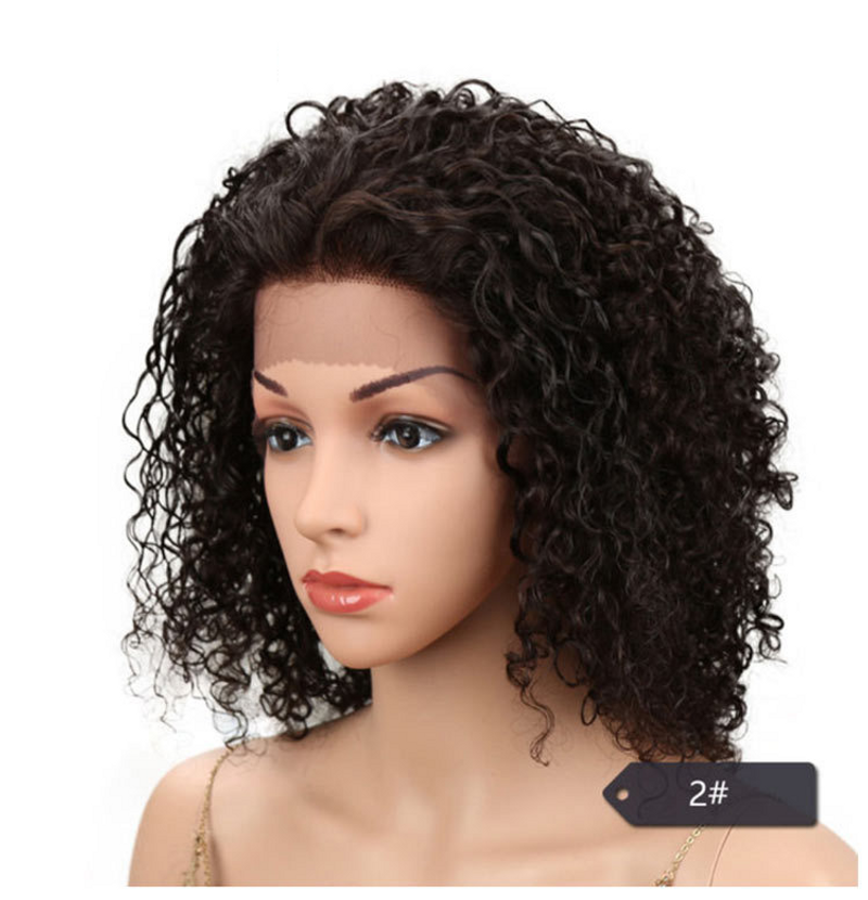 Perücken, explosiver Kopf, Spitze, kleine Locken, echte Kopfbedeckung, Rebeccas beliebtes Echthaar_voghion.com