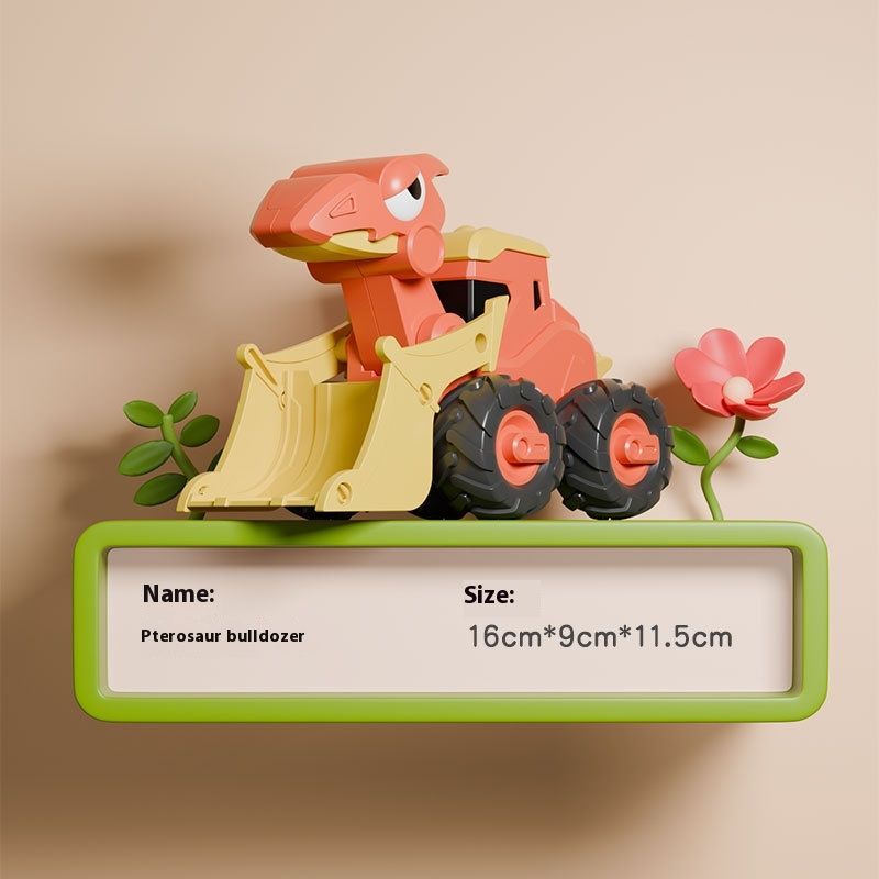Pussel barnleksak Dinosaur Engineering liten bil Press glidande grävmaskin pojke gåva_voghion.com