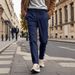 Pantaloni casual da uomo con risvolto e cuciture a fiori di anacardi_voghion.com