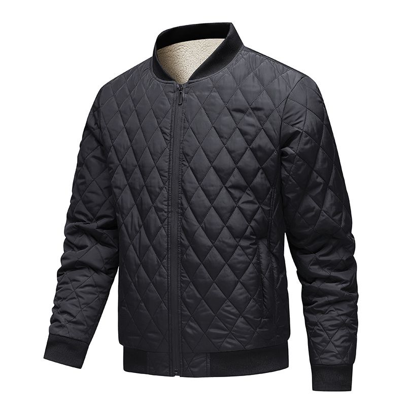 ​​„Herrenjacke mit Rautensteppung – Wintermantel aus dicker Baumwolle für kaltes Wetter, warme und stylische Oberbekleidung“​​_voghion.com