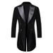 1 Cross-Border Black Elegant Velvet Tuxedo Men's Banquet Wedding Suit Stage Performance Dress Coat_voghion.com