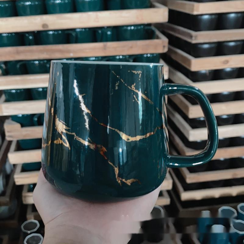 Taza creativa de cerámica nórdica con diseño de gran barriga, taza de agua personalizada con diseño de mármol para el hogar y la oficina._voghion.com