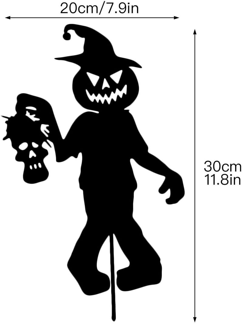 Uusi pieni demonin pää puutarhan maadoituspaalasiluetti halloween-koriste tunnelma-asetelma rekvisiitta ja koristeet_voghion.com