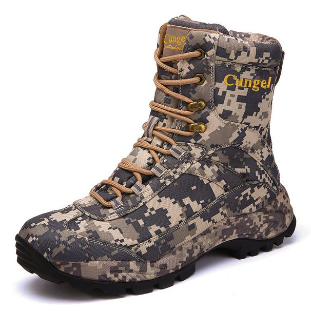 「XGXC」2025 Camouflage Hunting Boots, Large-size New High-top Outdoor Military Boots, Training Boots, Tactical Boots._voghion.com