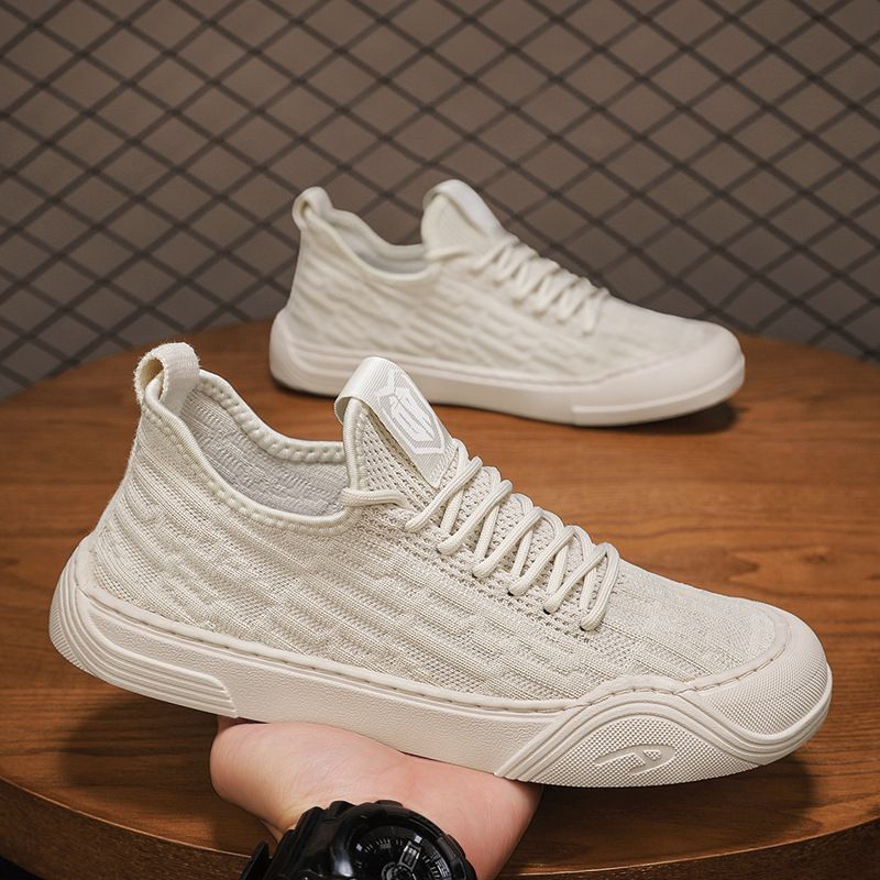 Men’s Shoes Men's casual summer sports all match lightweight soft sole breathable mesh flying woven sneakers one step shoes men's trendy thin_voghion.com