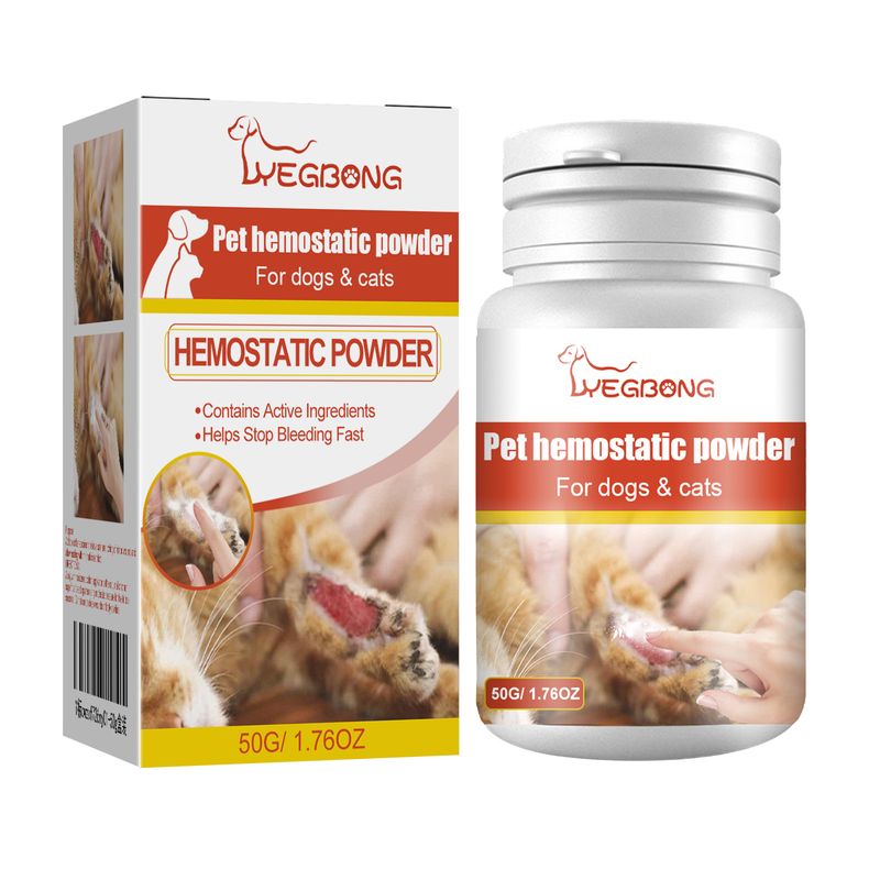 Poudre hémostatique pour animaux de compagnie, poudre hémostatique nettoyante pour plaies cutanées de chat et de chien pour soulager la cicatrisation des plaies des animaux de compagnie_voghion.com