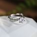 1 Carat Moissanite Bamboo Ring - Adjustable White Gold Plated Minimalist Design_voghion.com