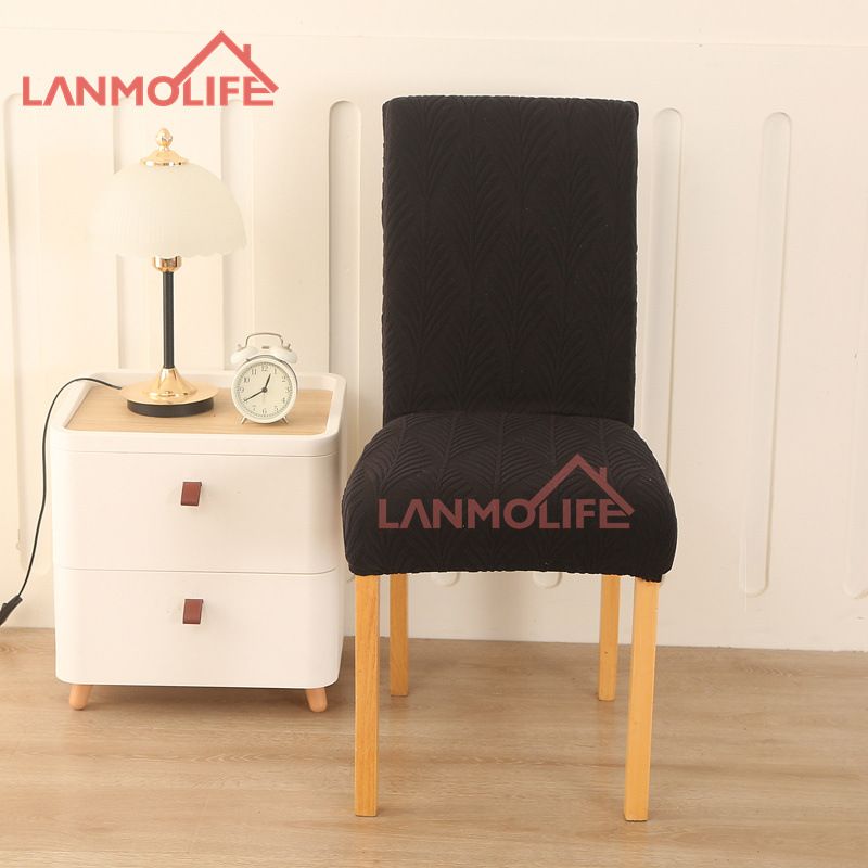 Premium Thick Pine Leaf Jacquard Chair Covers - Full Elastic Slipcovers For Home & Hotel Use (Set Of 4/6, Anti-Slip, Dustproof, Luxury Design)_voghion.com