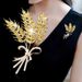 Women's wheat ear women's high-end chest flower brooch, exquisite temperament, silk scarf buckle, barley accessories,_voghion.com