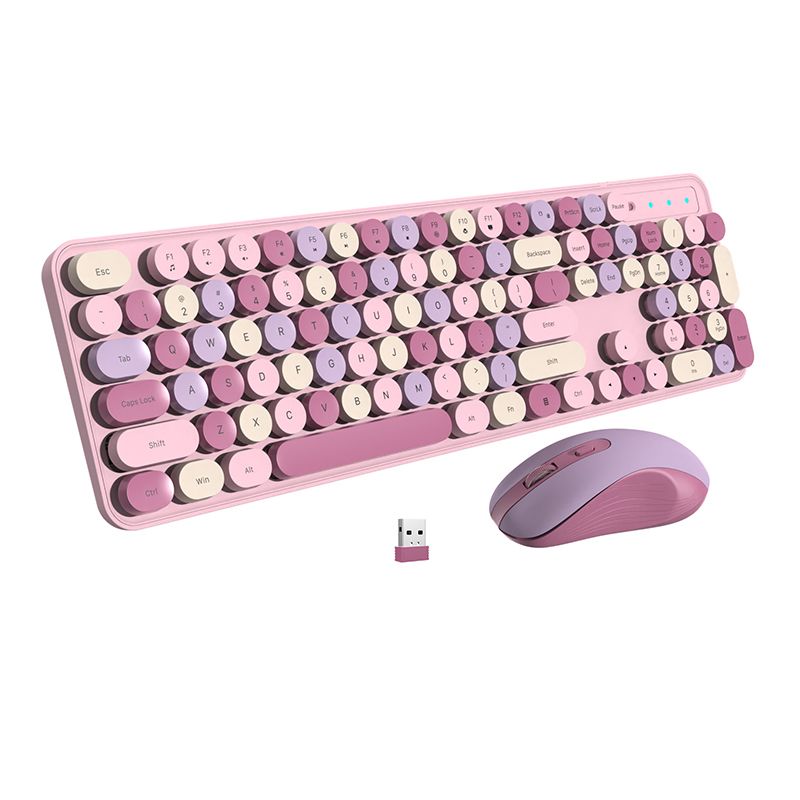 Key Suit Computer Wireless Mouse Office For Home Business Cute Thin And Portable Girl Color Keyboard_voghion.com