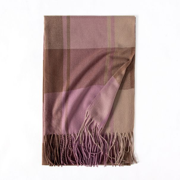 Women's Soft Plaid Scarf - Lightweight Winter Shawl With Fringe, Warm & Stylish Accessory For Cold Weather Shawl Thick Warm Tassel Neck Scarf_voghion.com
