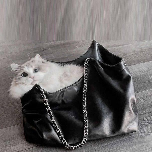 Women's Tote Bag Large Capacity Garbage Bag Women's Commuter Tote Bag Single Shoulder Underarm Chain Bag Large Capacity Bucket Bag Flow_voghion.com