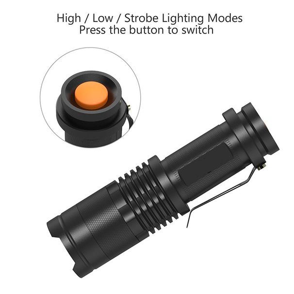 Cross-Border Exclusive CREE XPE Dimmable Mini High Brightness Flashlight SK 3.4kg With Power Supply Telescopic Zoom_voghion.com