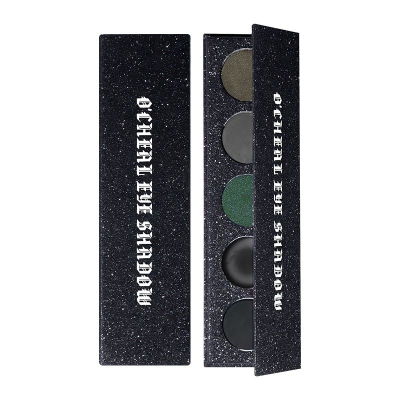 OCHEAL Dark Punk Ombretto a cinque colori Metal Fine Glitter Pearl Opaco Halloween Smoke Makeup Tray_voghion.com