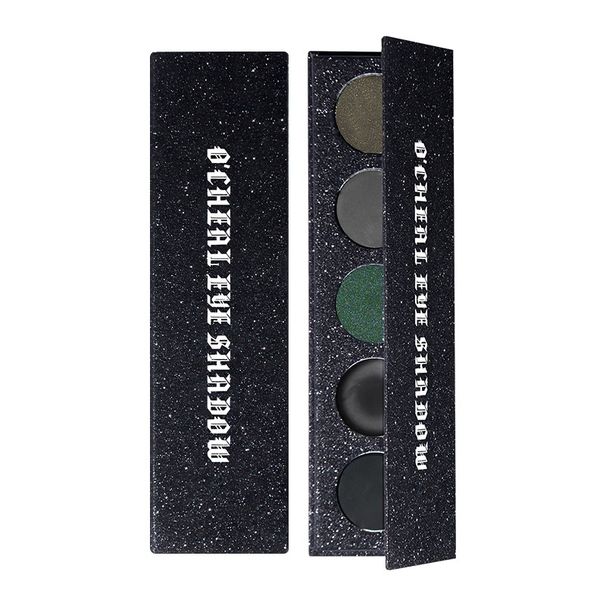 OCHEAL Dark Punk Ombretto a cinque colori Metal Fine Glitter Pearl Opaco Halloween Smoke Makeup Tray_voghion.com