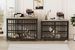 Furniture style dog crate wrought iron frame door with side openings, Grey, 43.3''W x 29.9''D x 33.5''H._voghion.com