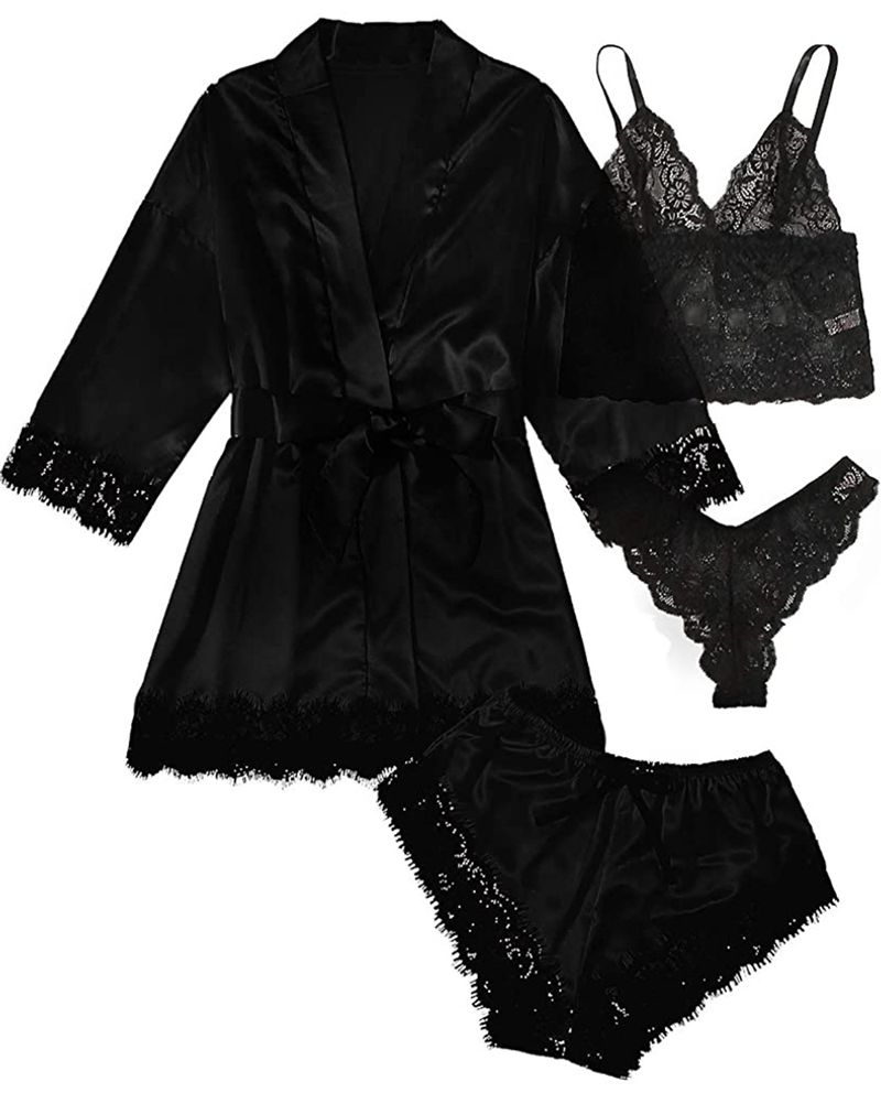 Drop Shipping Partihandel Vinter Dam Nattklänning Kostymer Sovkläder Dam Pamas Set Plus Size Pama Dam Nattkläder_voghion.com