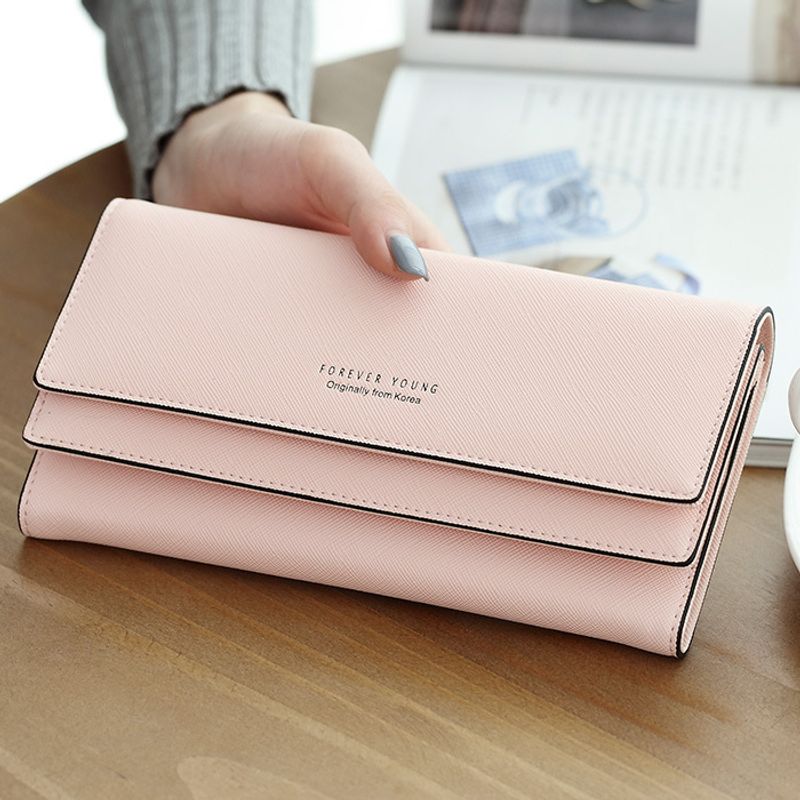 Herbst Neue Lange Dreifach Gefaltete Brieftasche Für Damen Mit Großem Fassungsvermögen, Karten-Stil, Multifunktion, Modische Studentin_voghion.com