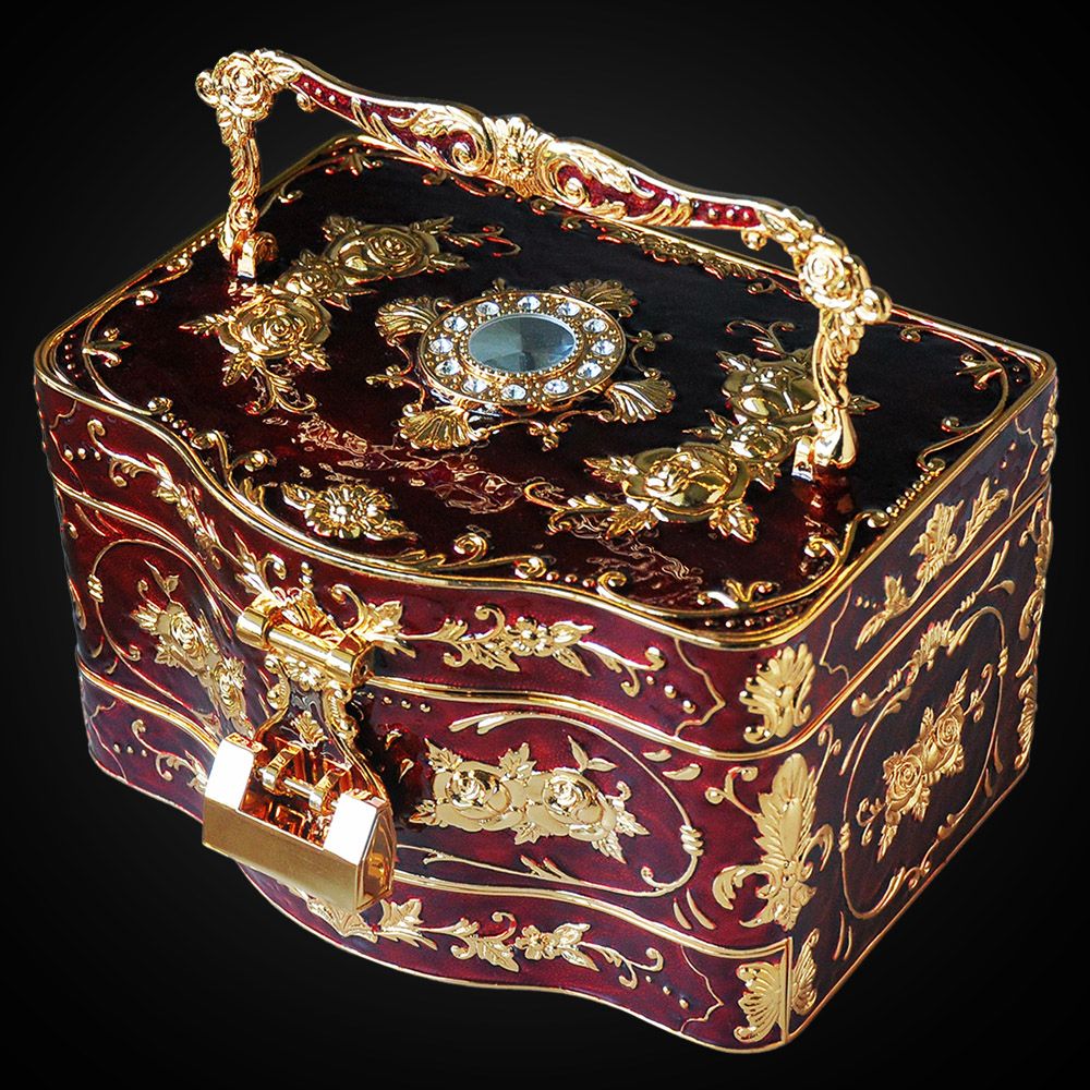Wasjoye Three-Layer European Style Princess With Built-in Mirror And Lock Large Jewelry Storage Box For Rings_voghion.com