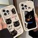 Süße Big Eye Black Cat Handyhülle für iPhone 16 15 14 13 12 11 Pro Max X XS X S Max XR SE 2020 7 8 Plus Stoßfeste Silikonhülle_voghion.com