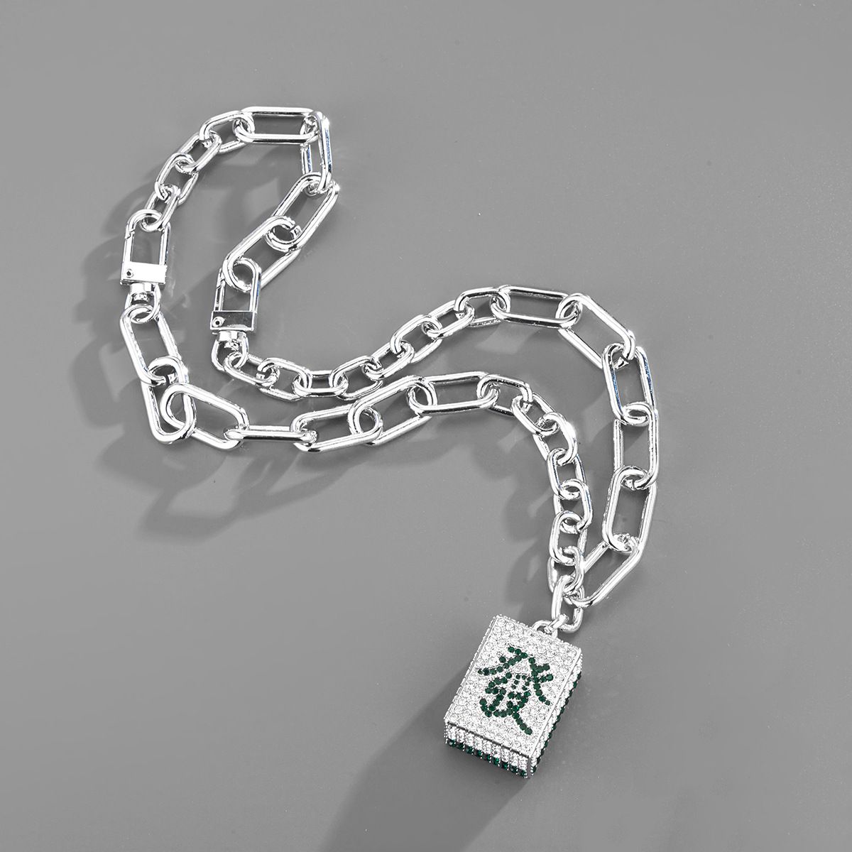 Pendentif riche en diamants Pendentif filet rouge tendance maître hip hop accessoire collier chaîne de pull_voghion.com