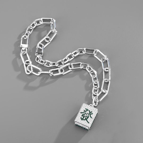 Pendentif riche en diamants Pendentif filet rouge tendance maître hip hop accessoire collier chaîne de pull_voghion.com