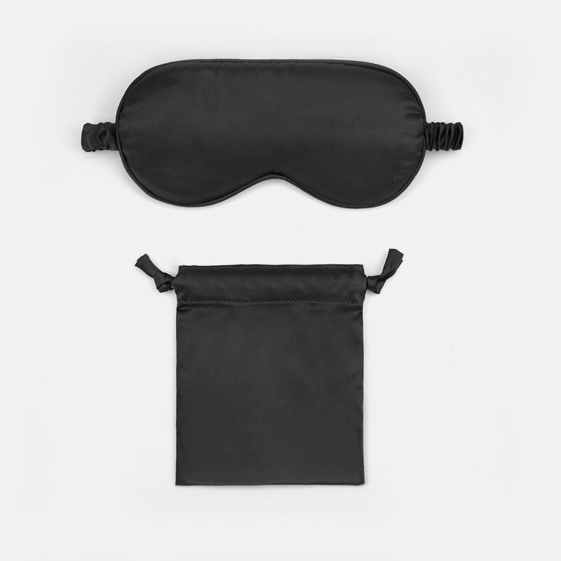 Set van zijdezacht slaapmasker en trekkoordtasje - als huwelijkscadeau (dubbelzijdig ademend luxe reisaccessoire)_voghion.com