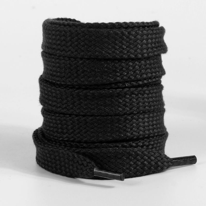 New Black And White Beige Rope Single Layer Flat Hat Rope Trouser Belt Widened Polyester Cotton Shoelaces Sports Shoe Laces_voghion.com
