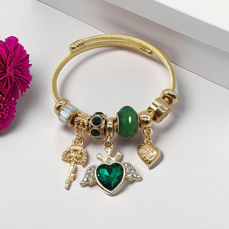 Bracciale aperto in acciaio inossidabile dorato per donna_voghion.com