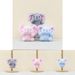 Plush Adorable Elephant Cartoon Keychain Soft Stuffed Toy For Bags In Gray Pink And Blue_voghion.com