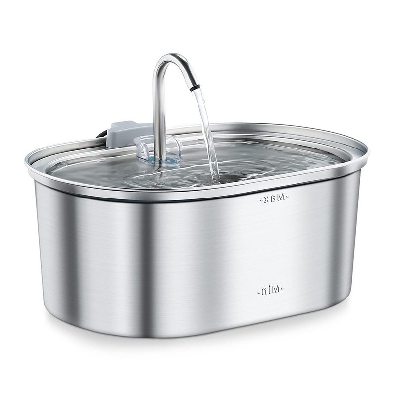 Distributeur automatique d'eau pour animaux de compagnie, fontaine à eau ronde en acier inoxydable de 3,2 L, distributeur d'eau automatique pour chats_voghion.com