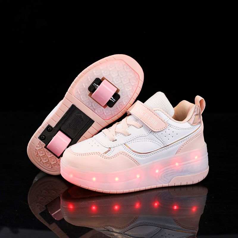 Zapatillas de deporte para niños, de malla, con carga luminosa, para deportes al aire libre, patines para niños y niñas, zapatos casuales_voghion.com