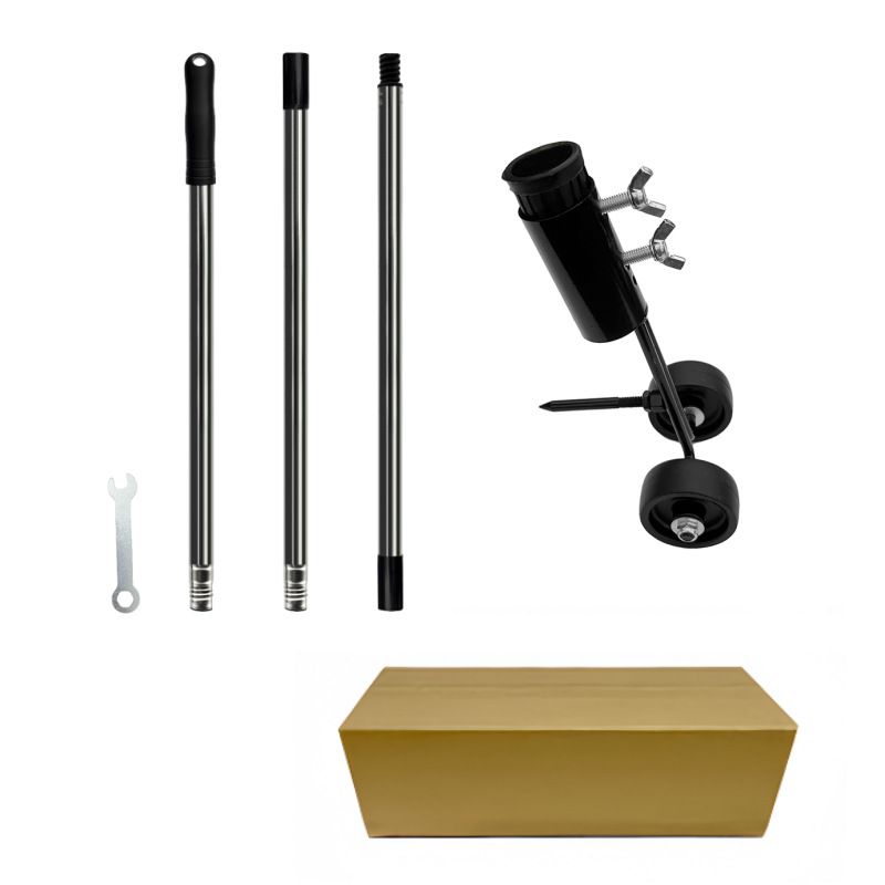 Kerti kellékek Kerti rés gyomláló horog összekötő rúddal Henger rés gyomláló műtárgy rozsdamentes acél levehető rúddal_voghion.com