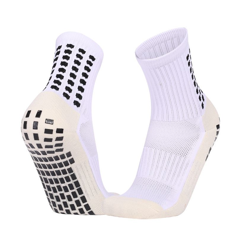 Calzini da uomo con motivo a pois "Two Wolves", calzini da calcio antiscivolo da uomo, calzini lunghi e spessi, deodoranti, resistenti all'usura, con fondo in asciugamano._voghion.com
