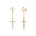 FOUR CLAW - Diamond-Cut Cross Earrings With Long Chain (Hip Hop Luxury Jewelry, Unisex Trend, Hot Seller)_voghion.com