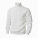 Men's Chunky Knit Sweater - High Neck Cable Knit Pullover, Oversized Fit, Warm & Stylish, 6 Colors (White/Light Gray/Black/Light Blue/Orange/Khaki)_voghion.com