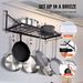 VEVOR Pot Rack Wall Mounted, 24 Inch Pot And Pan Hanging Rack, Pot And Pan Hanger With 12 S Hooks, 55 Lbs Loading Weight, Ideal For Pans, Utensils, Cookware In Kitchen_voghion.com