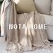 Nordic-Style Acrylic Knit Throw Blanket – Soft Lightweight Blanket For Sofa, Bed & Travel (12 Minimalist Colors, Fringe Detail)_voghion.com