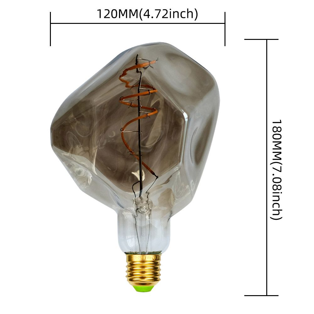 TIANFAN Edison Led Bulb Big Stone G125 4W Dimmable 220-240V E27 2000Kelvin Super Warm Specialty Decorative Light Bulb_voghion.com