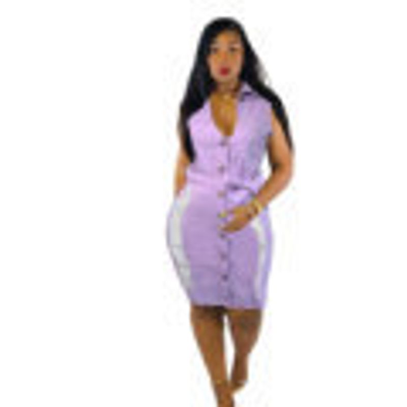 Sexy Mode ärmelloses Loch sexy Jeanskleid_voghion.com