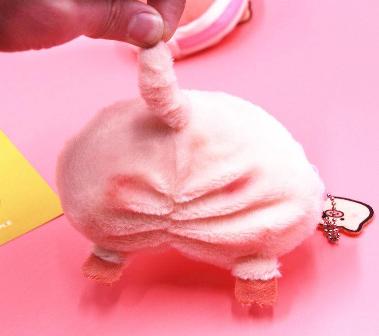Borsa di peluche a forma di naso di cartone animato, con mini portamonete e porta carte a forma di sedere di maiale, stile femminile, a forma di cuore_voghion.com