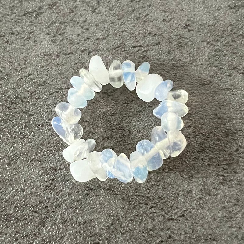 Bracciale in pietre preziose naturali in stile boho, gioielli elastici alla moda da donna, anello di cristallo colorato regolabile, festa di nozze_voghion.com