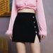 Women's Button Design Skirt Elegant Elegant Hip High Waist Skirt_voghion.com