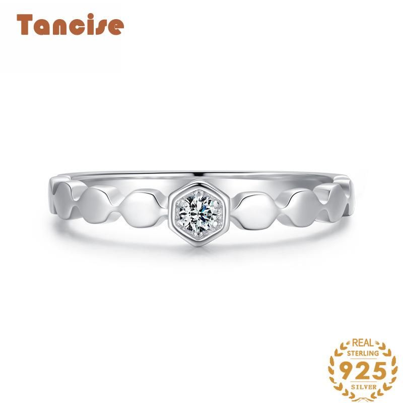  Tancise Classic Zircon Silver Ring Ladies Jewelry Wedding Promise Party Gift_voghion.com