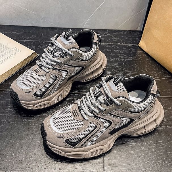 Soft sole dad shoes for women spring 2024 new thick sole height increase couple women's shoes purple casual versatile sports shoes_voghion.com