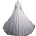 Women's Clothing Stand collar wedding dress long sleeve slimming fashion big train big size_voghion.com